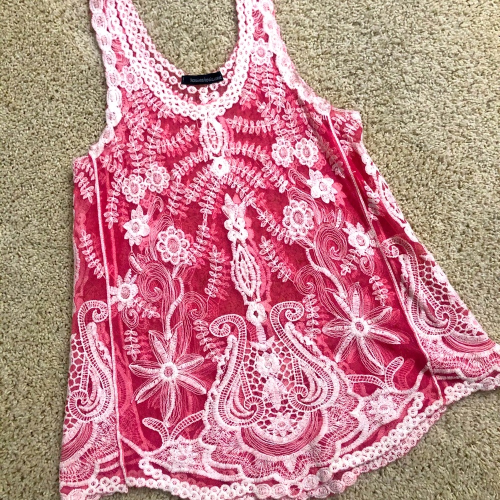 Pink and Cream Lace Cami